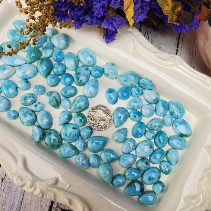 Larimar Cabochons, small