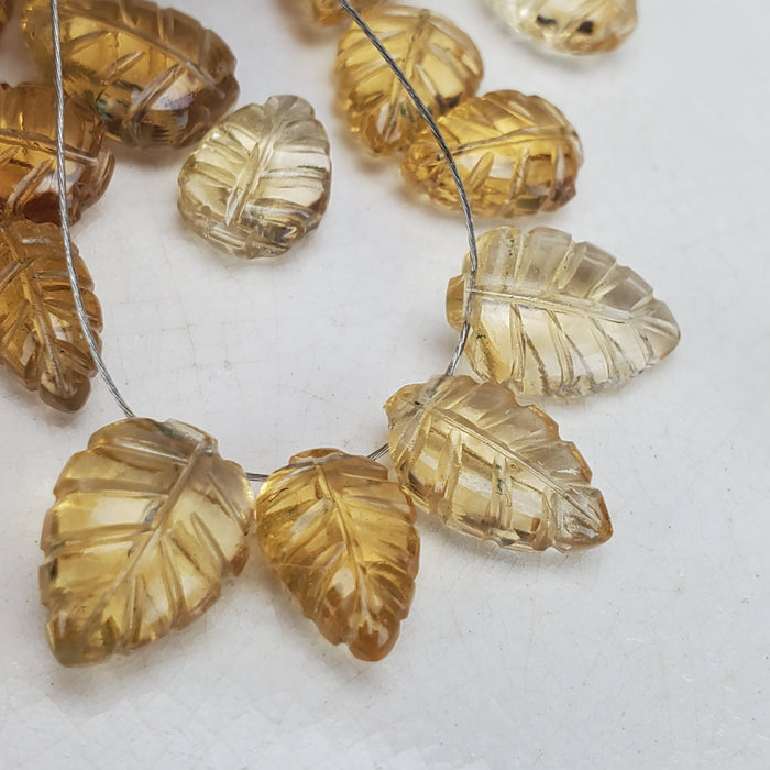 Citrine Leaves, drilled