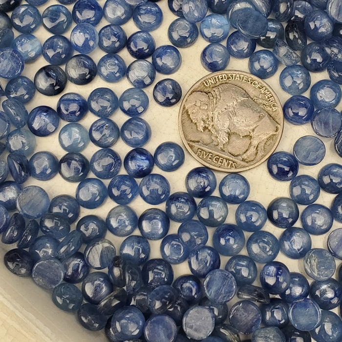 Blue Kyanite Cabochons, 6mm Round