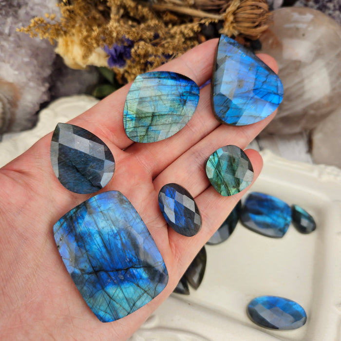 Labradorite Rose Cut Cabochons, large