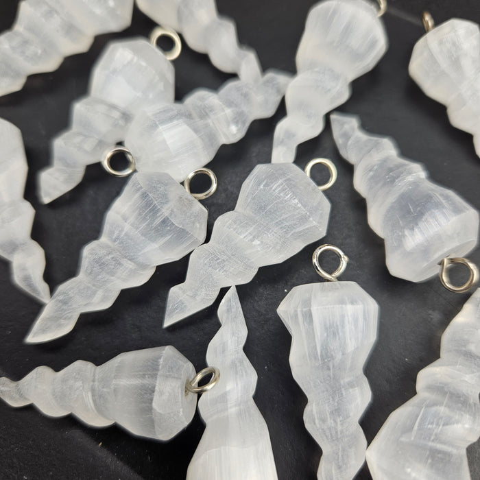 Unicorn Horn White Satin Spar Pendants/Pendulums
