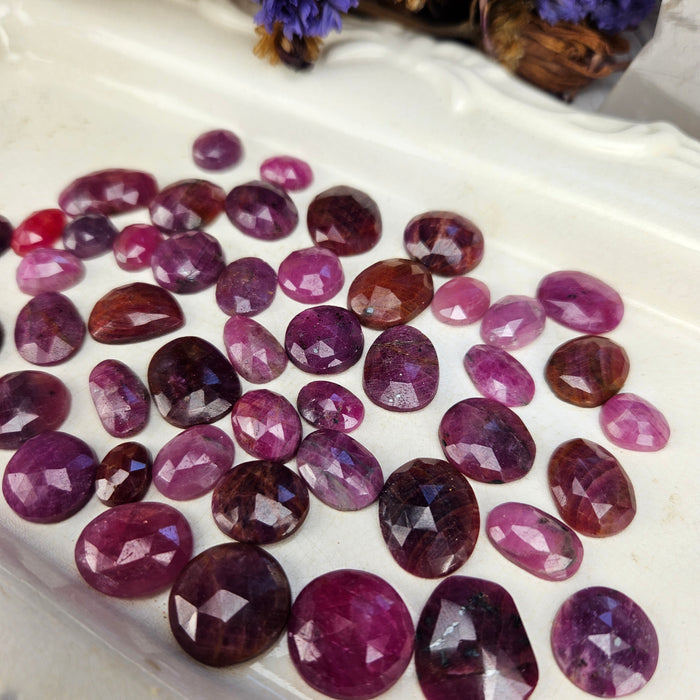 Ruby Rose Cut Cabochons
