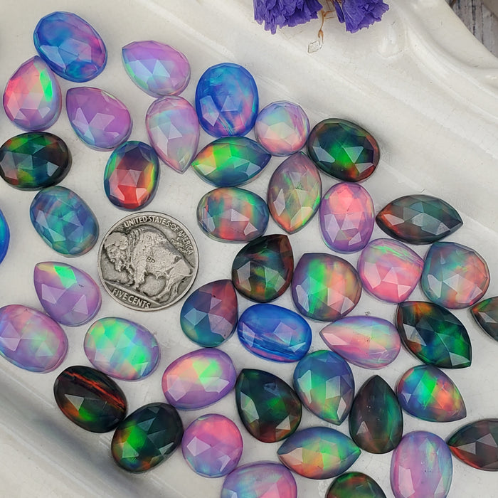 Aurora Opal Rose Cut Doublets