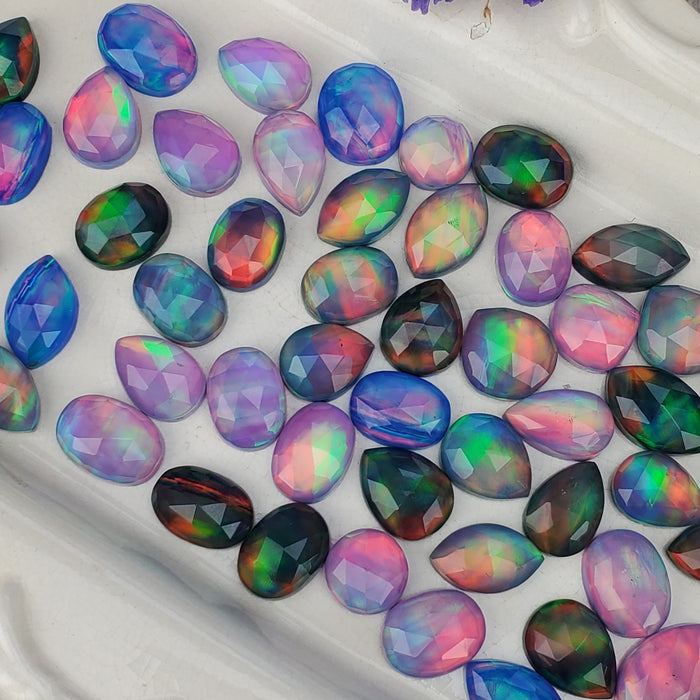 Aurora Opal Rose Cut Doublets