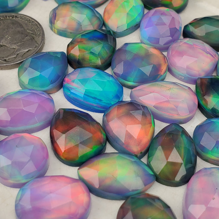 Aurora Opal Rose Cut Doublets