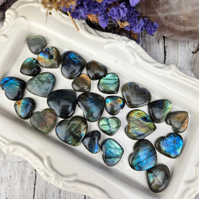 Labradorite Heart Cabochons