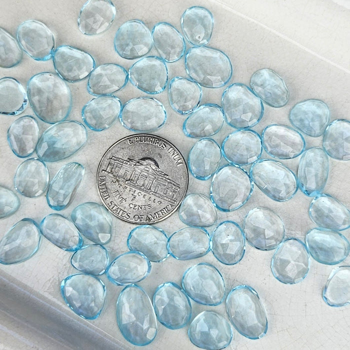 Sky Blue Topaz Rose Cut Cabochons