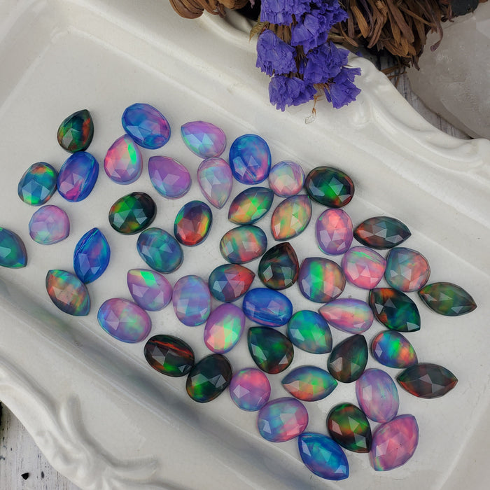 Aurora Opal Rose Cut Doublets