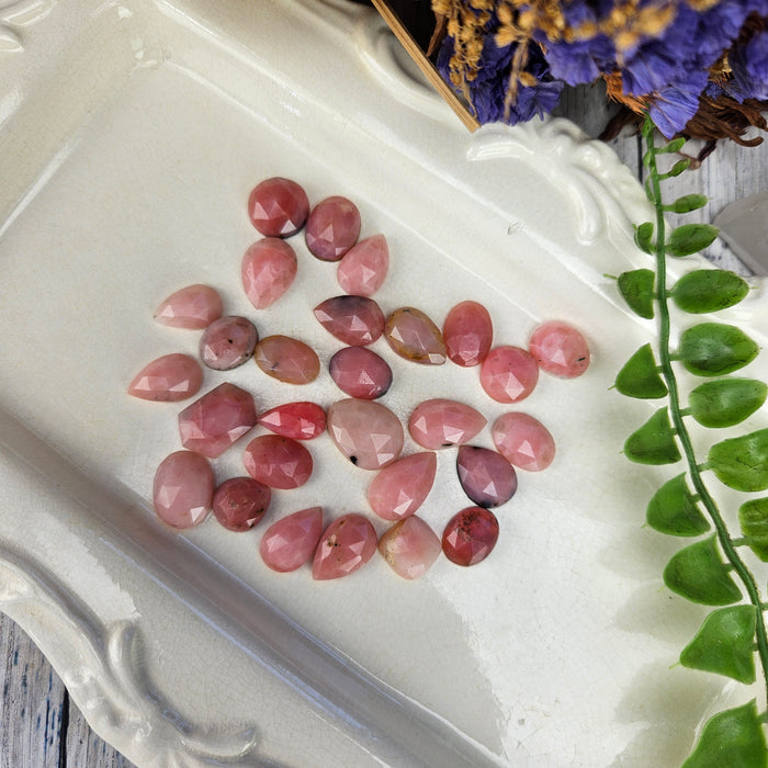 Pink Opal Rose Cut Cabochons