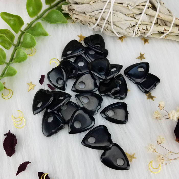 Small Buffalo Horn Carved Planchette, Black