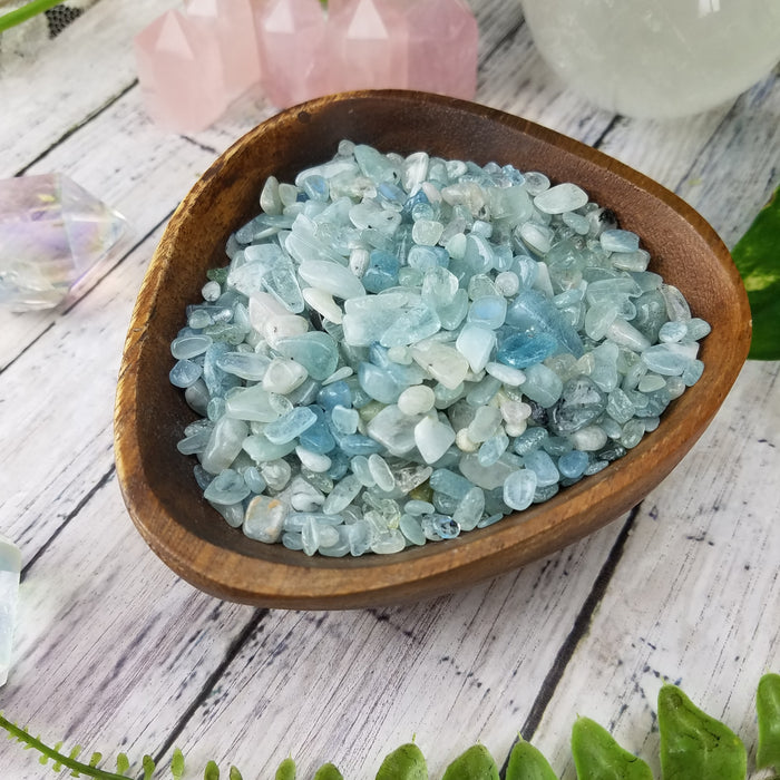 Aquamarine Chips, 50 gram bags