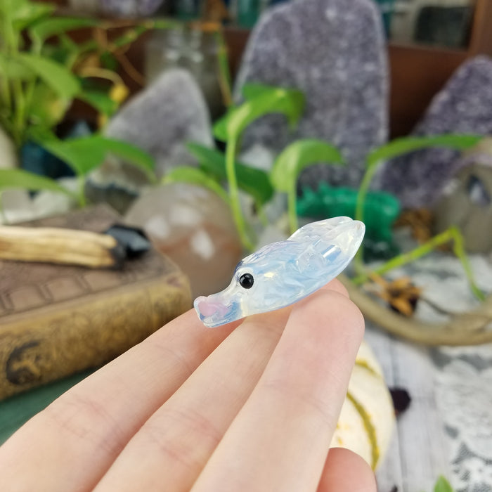 Opalite Wolf Heads, drilled