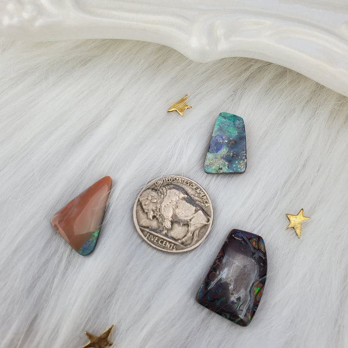 Koroit Boulder Opal Cabochons, Set 6