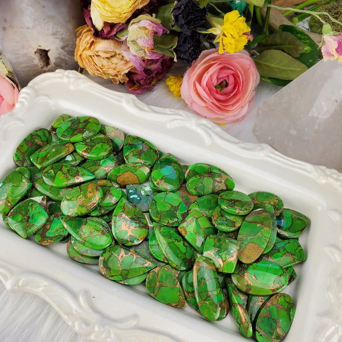 Green Mojave Turquoise Cabochons
