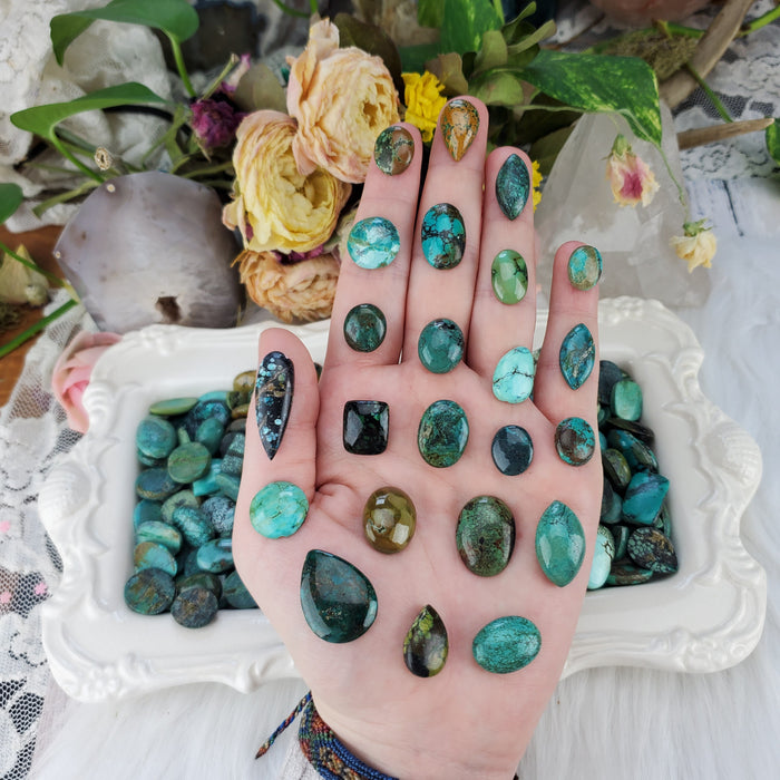 Tibetan Turquoise Cabochons, medium