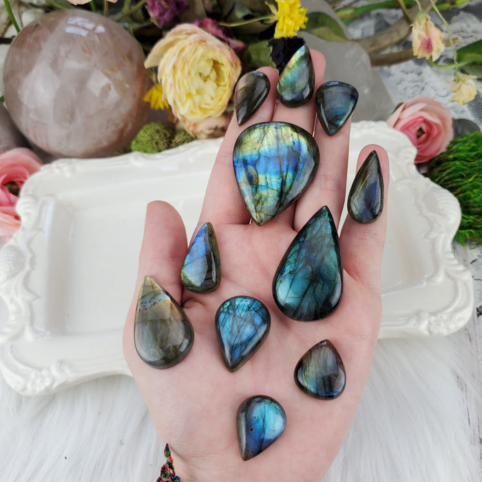 Labradorite Teardrop Cabochons