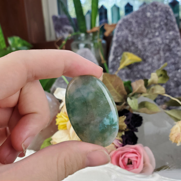 Moss Agate Cabochons, green