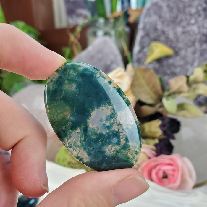 Moss Agate Cabochons, green