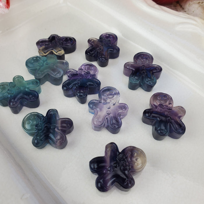 Fluorite Gingerbread Man Carvings