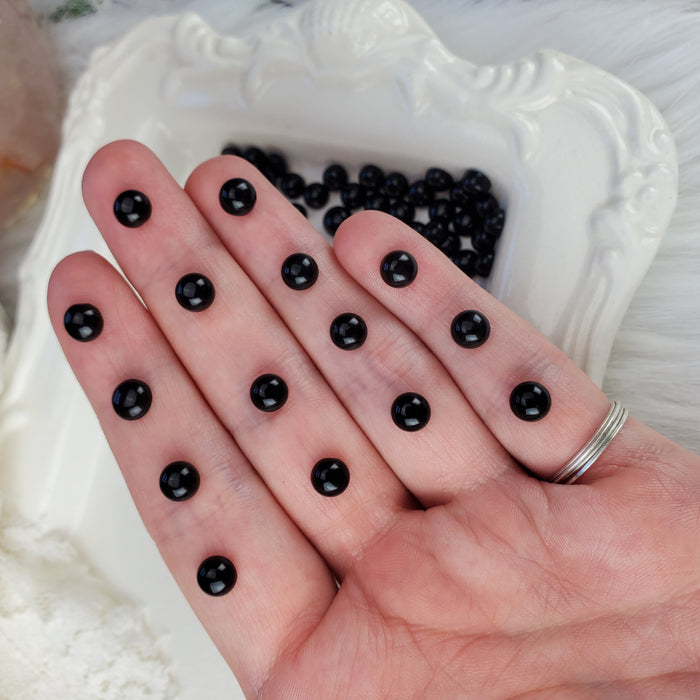 Obsidian Round Cabochons, 6mm