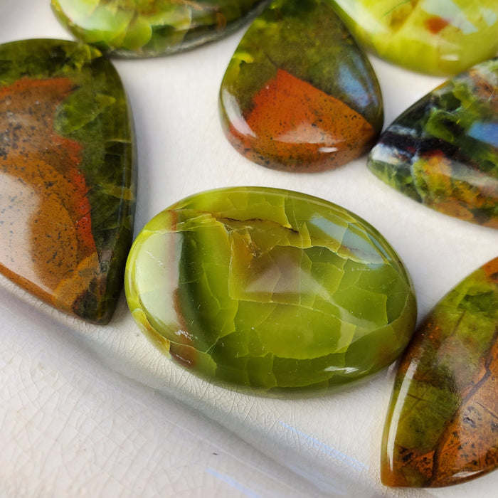 Common Green Opal Cabochons