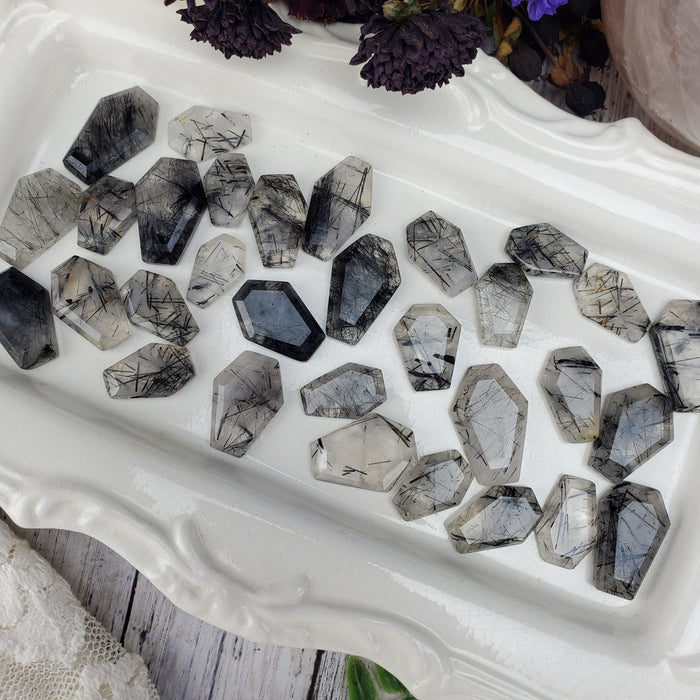 Black Rutilated Quartz Coffins