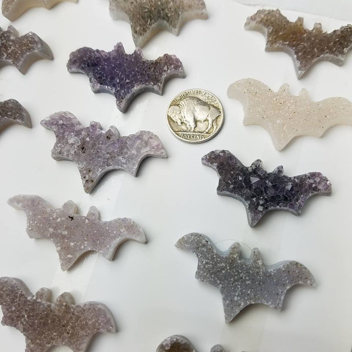 Druzy Quartz Bat