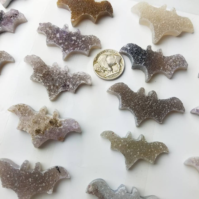 Druzy Quartz Bat