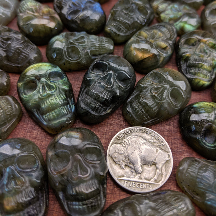 Labradorite Skull Carving Cabochons