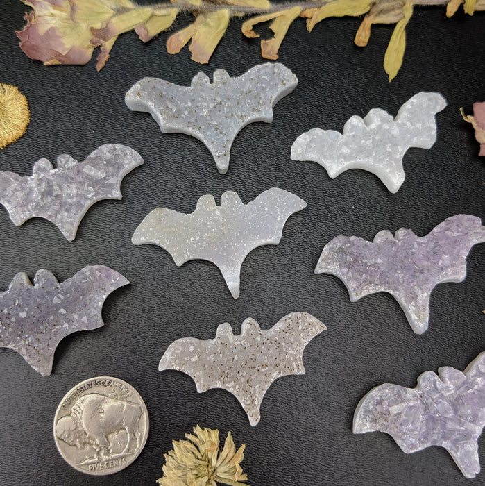 Druzy Quartz Bat