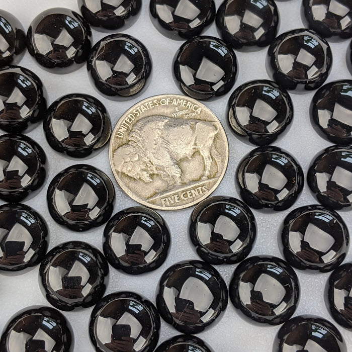 Black Onyx Round Cabochons, 12mm