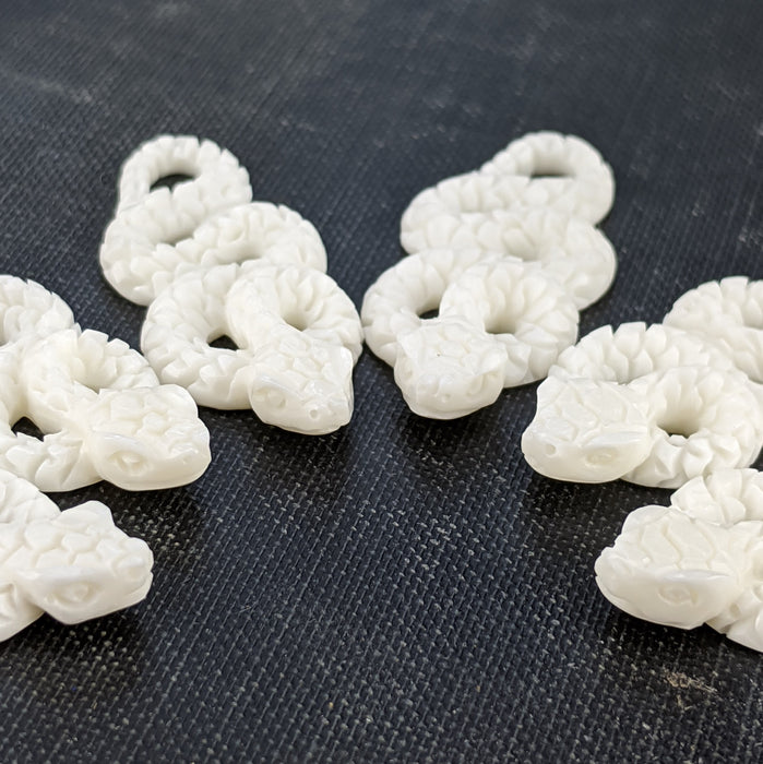 Snake Carved Bone Cabochon