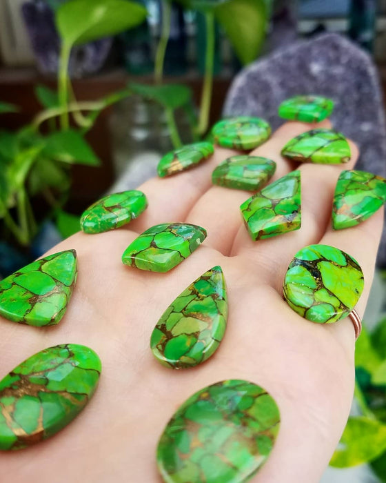 Green Mojave Turquoise Cabochons
