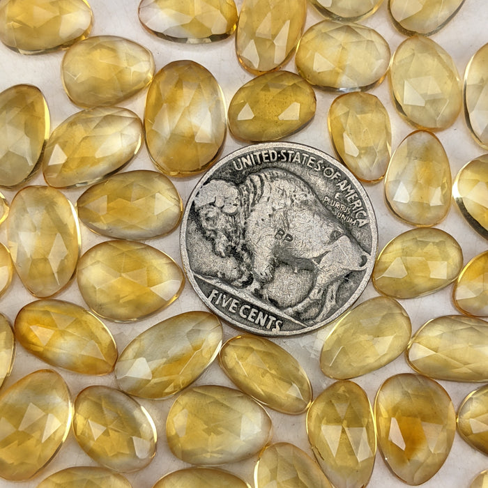 Citrine Rose Cut Cabochons, heat treated