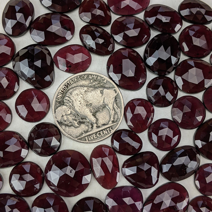 Garnet Rose Cut Cabochons