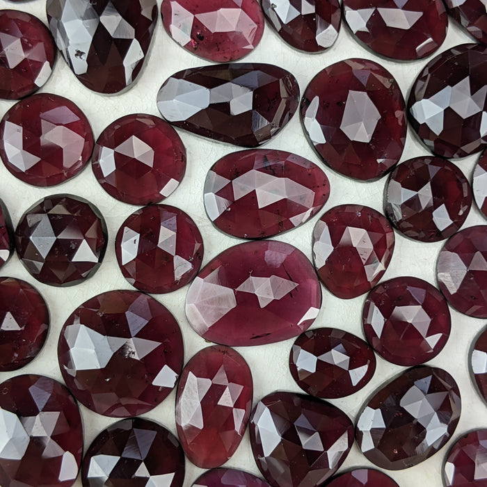 Garnet Rose Cut Cabochons