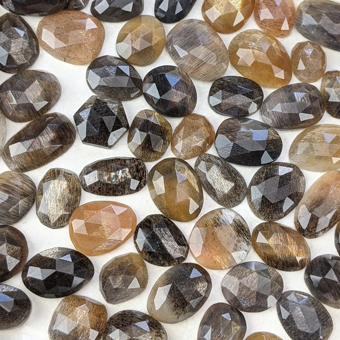 Lattice Sunstone Rose Cut Cabochons