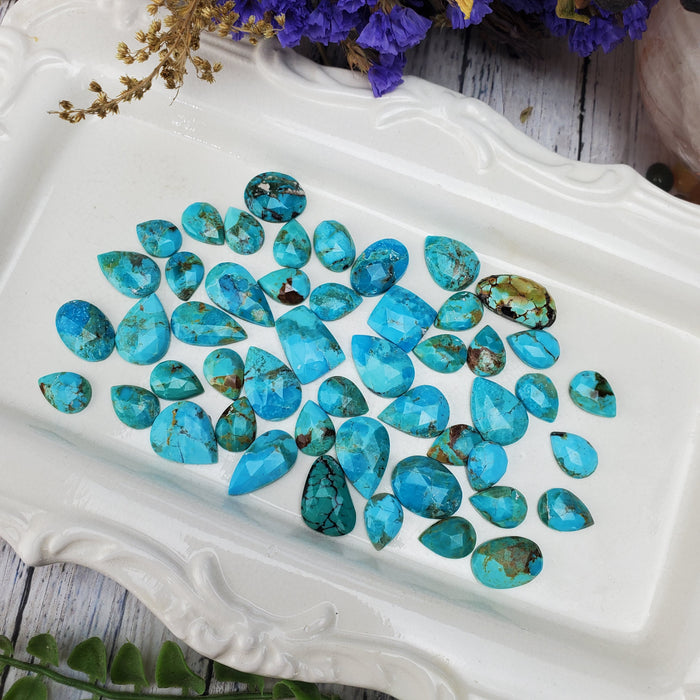 Tibetan Turquoise Rose Cut Cabochons