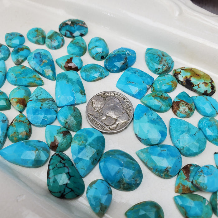 Tibetan Turquoise Rose Cut Cabochons