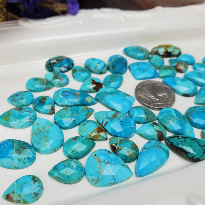 Tibetan Turquoise Rose Cut Cabochons