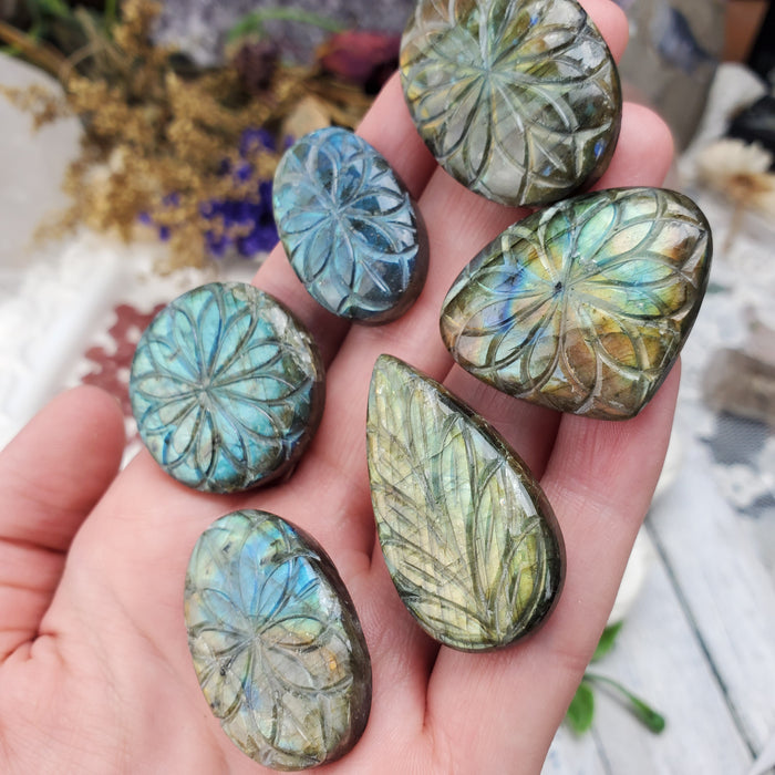 Labradorite Carved Cabochons