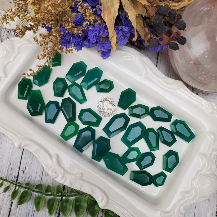 Green Onyx Coffin Cabochons