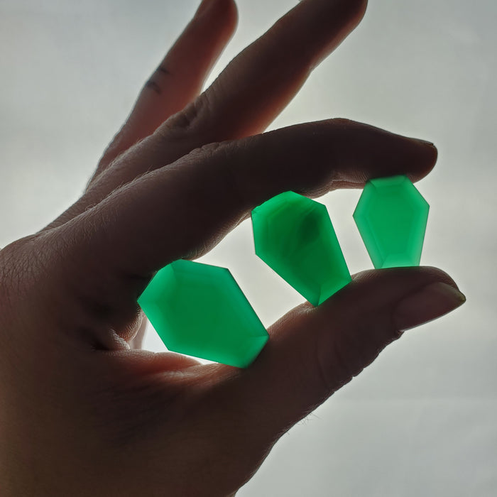 Green Onyx Coffin Cabochons