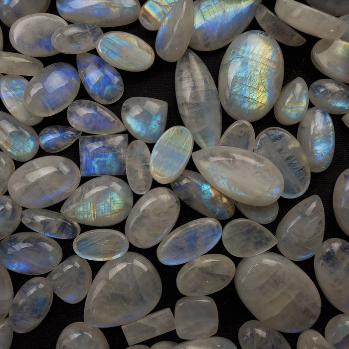 Moonstone Cabochons, 1/4 kilo lot