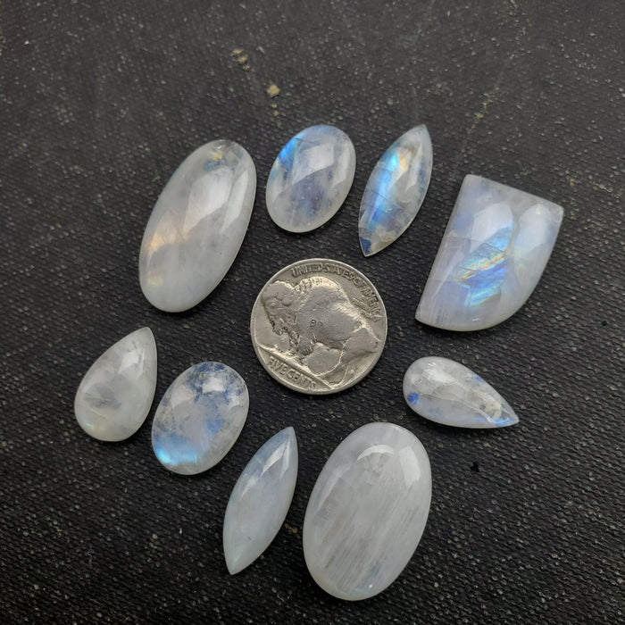 Moonstone Cabochon Set, 11