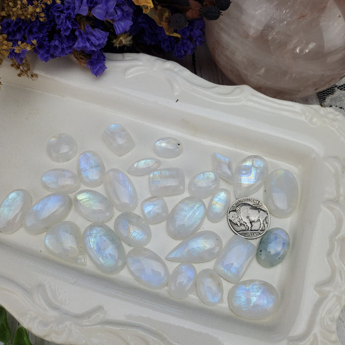 Moonstone Cabochons, 100g bags