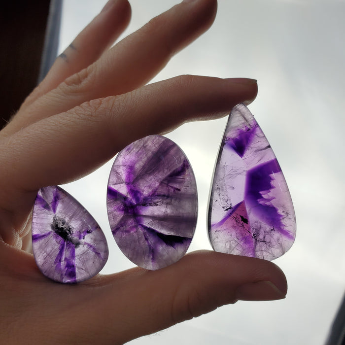 Trapiche Amethyst Cabochons