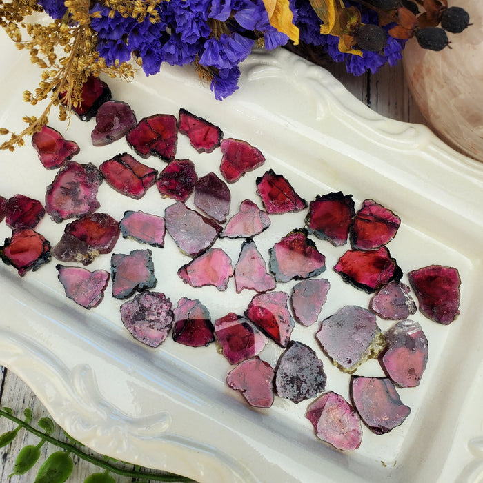 Dark Pink Tourmaline Slices