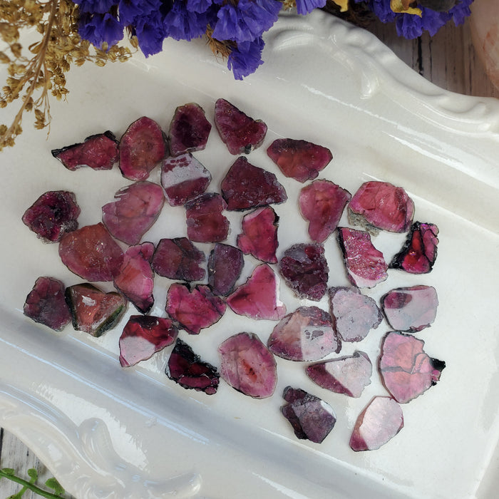 Pink Tourmaline Slices, large