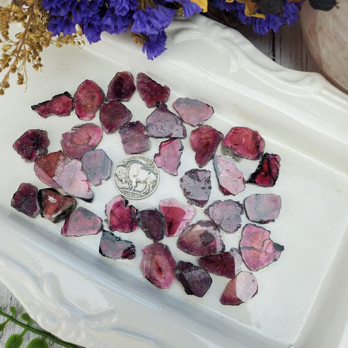 Pink Tourmaline Slices, large